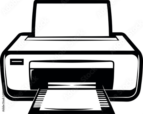Printer vector silhouette line art 