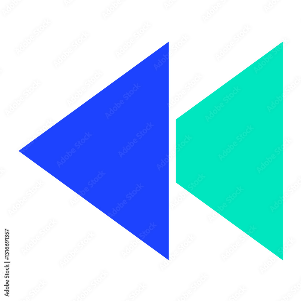 Backward Vector Icon Design Illustration