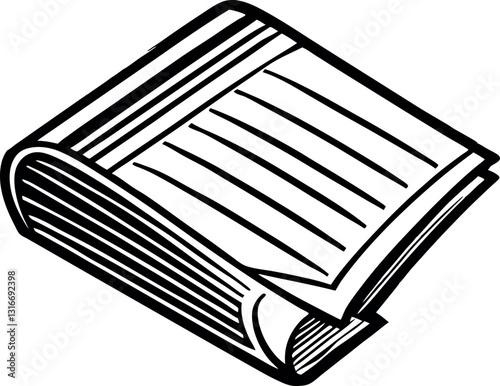 Newspaper vector silhouette line art 