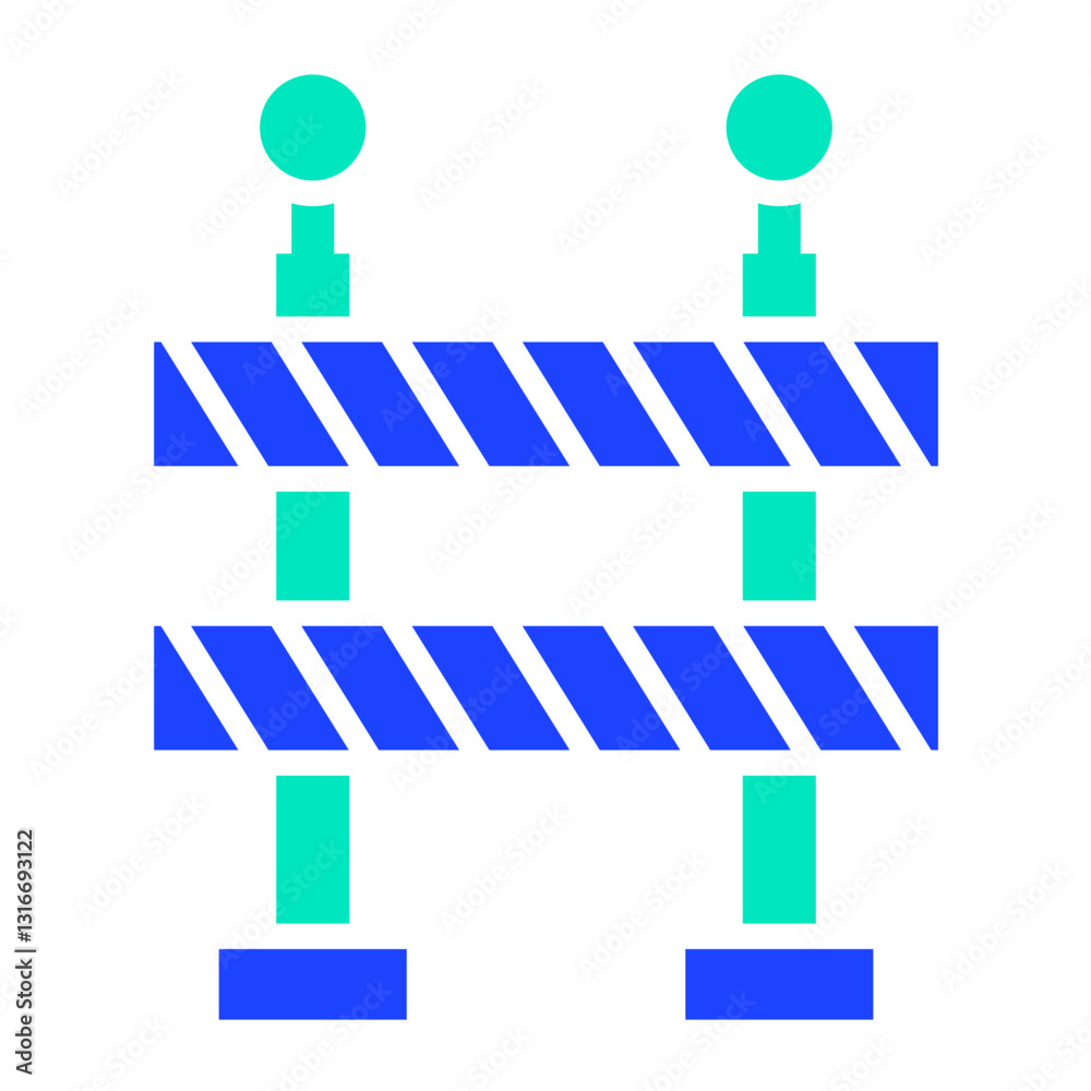 Road barrier Vector Icon Design Illustration Road barrier Vector Icon Design Illustration