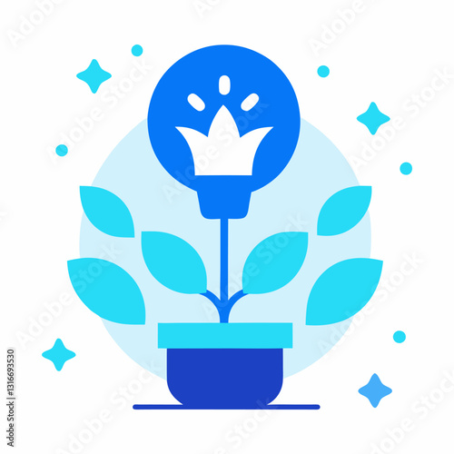 Crowdfunding Icon in Blue and Light Blue for Donation and Fundraising on White Background