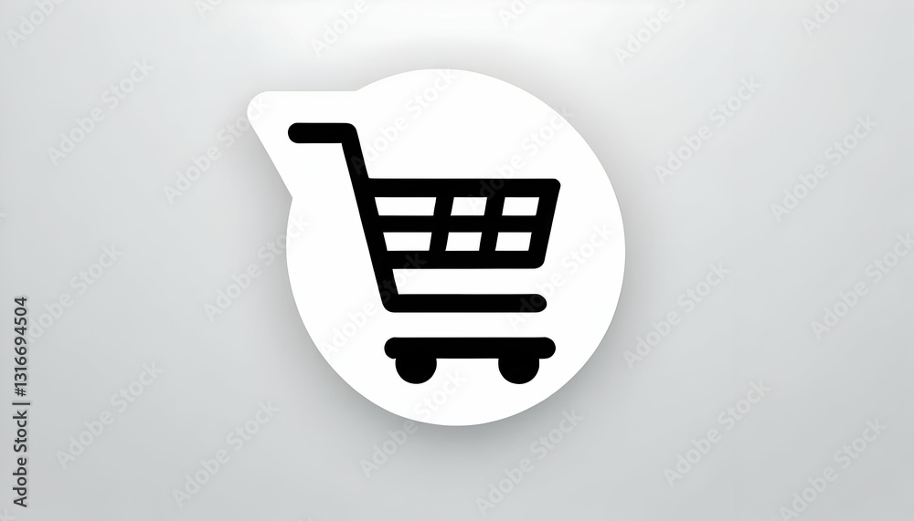 Minimalist Shopping Cart Icon on White Background for Ecommerce Use Minimalist Shopping Cart Icon on White Background for Ecommerce Use