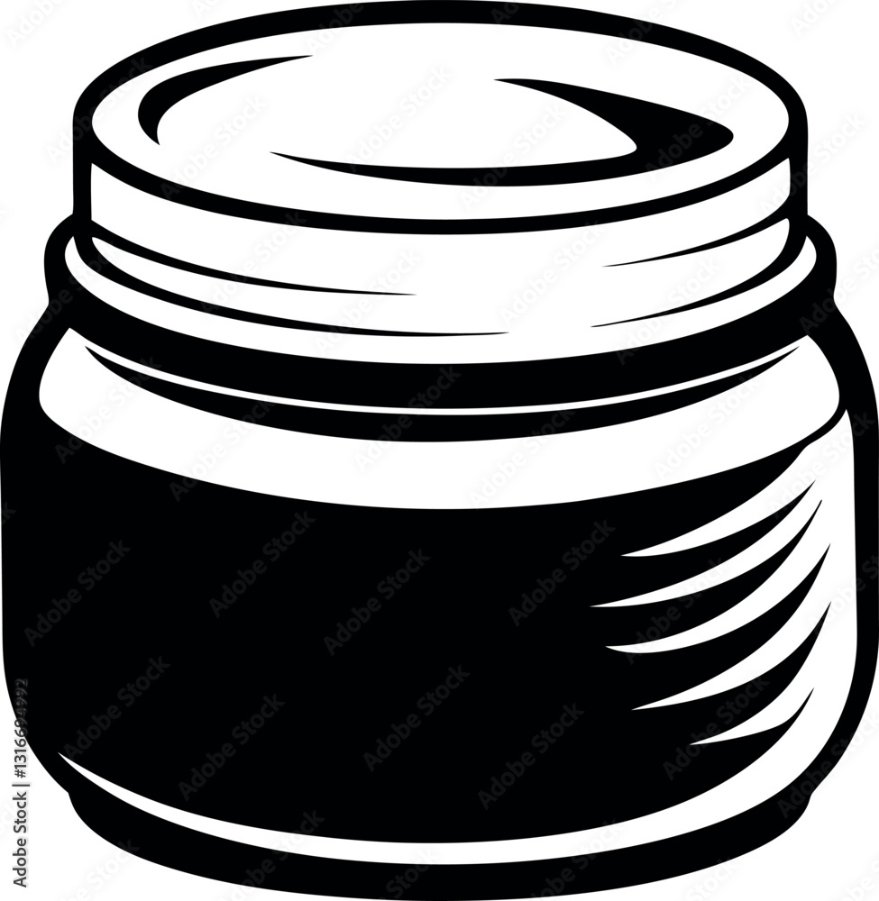 cream jar vector silhouette illustration cream jar vector silhouette illustration