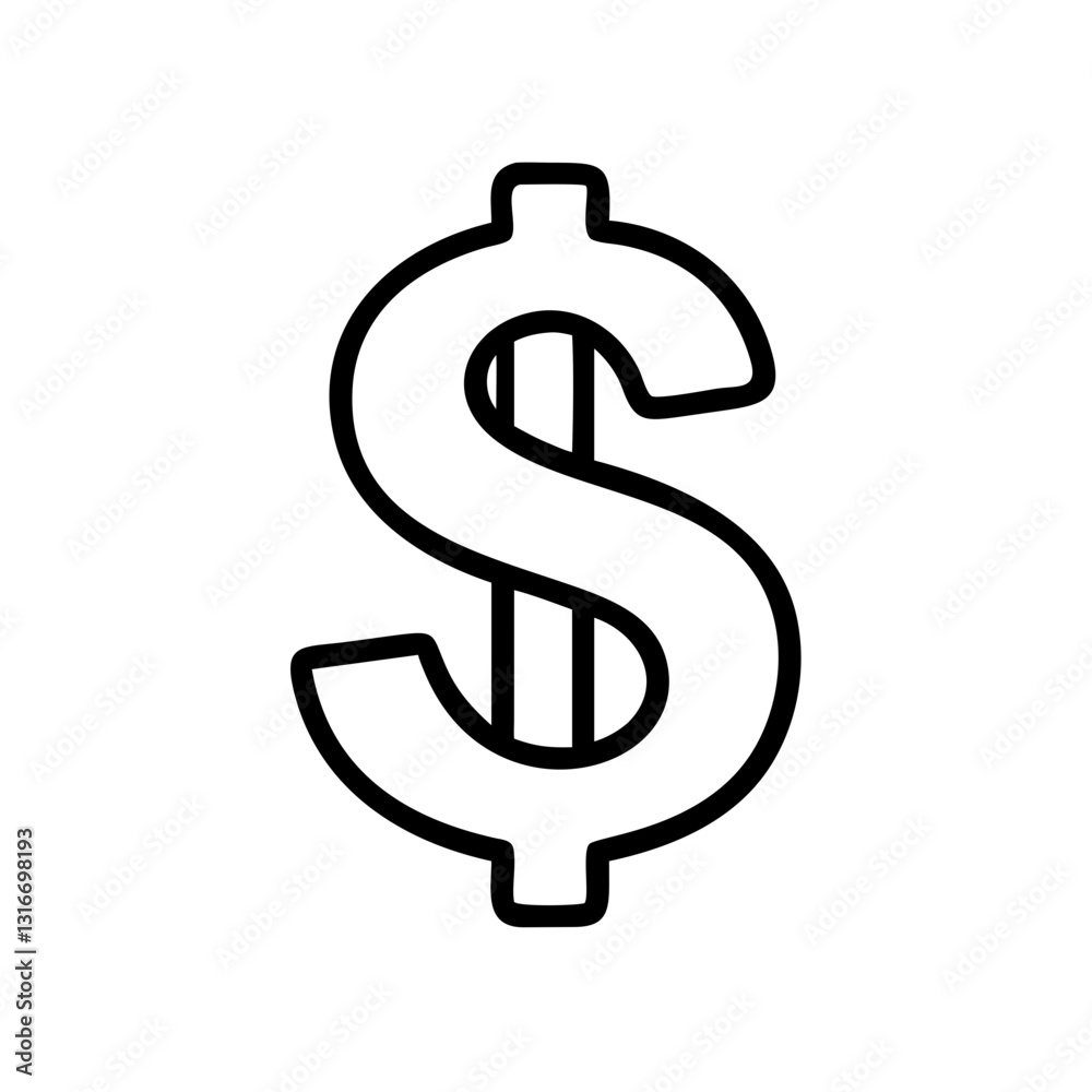 Dollar sign on clean background representing finance and investment Dollar sign on clean background representing finance and investment