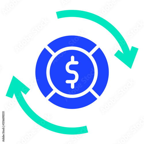 Money flow Vector Icon Design Illustration