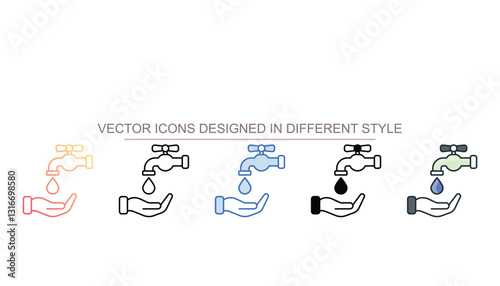 Water Shortage icon design with white background stock illustration