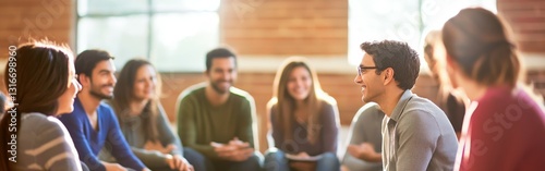 Group therapy session in a relaxing environment