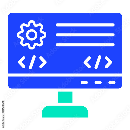 Backend Vector Icon Design Illustration