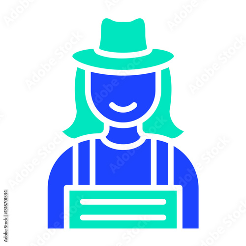 Lady Farmer Vector Icon Design Illustration