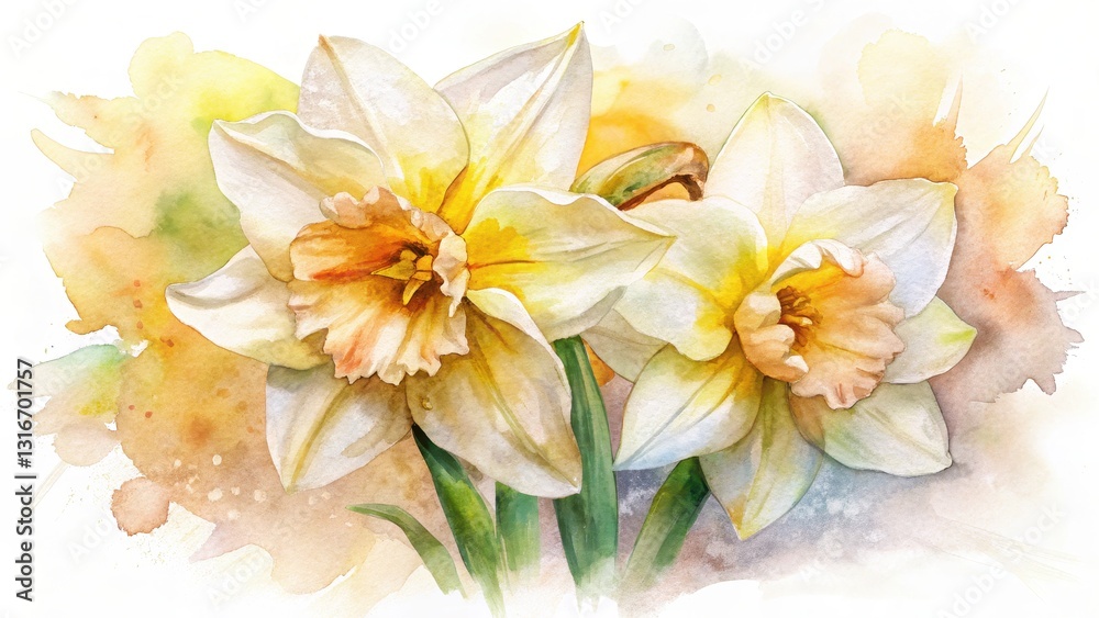 Obraz premium Beautiful Daffodils in Soft Light with Honey and Buttery Hues