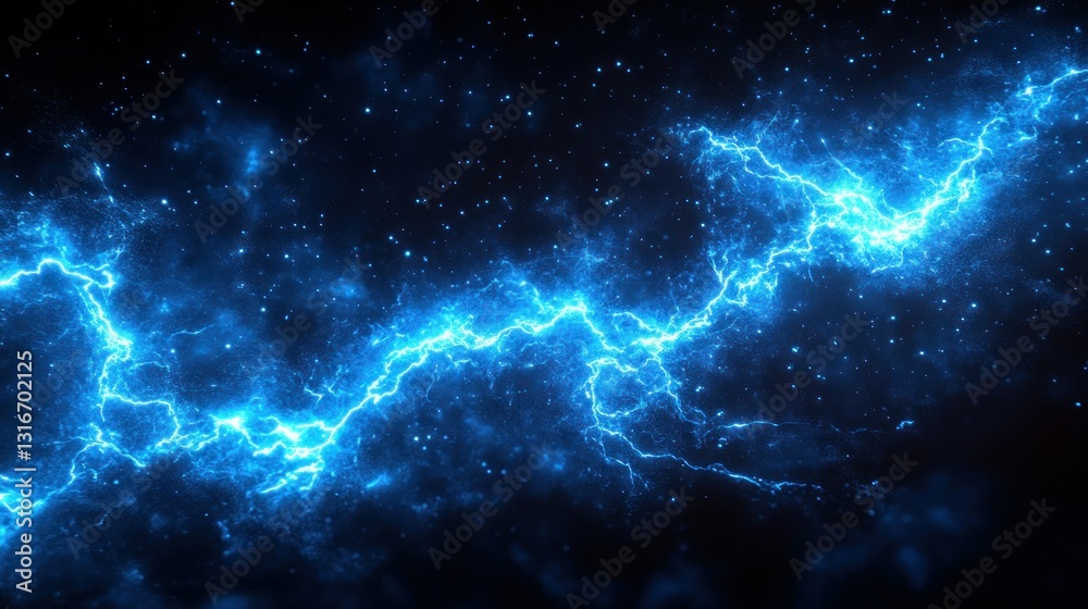 Electric energy blasts across dark space Electric energy blasts across dark space