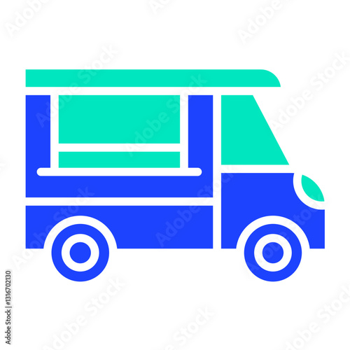 Coffee Truck Vector Icon Design Illustration