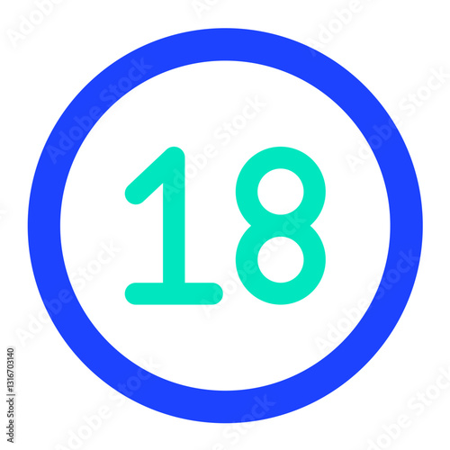 Eighteen Vector Icon Design Illustration