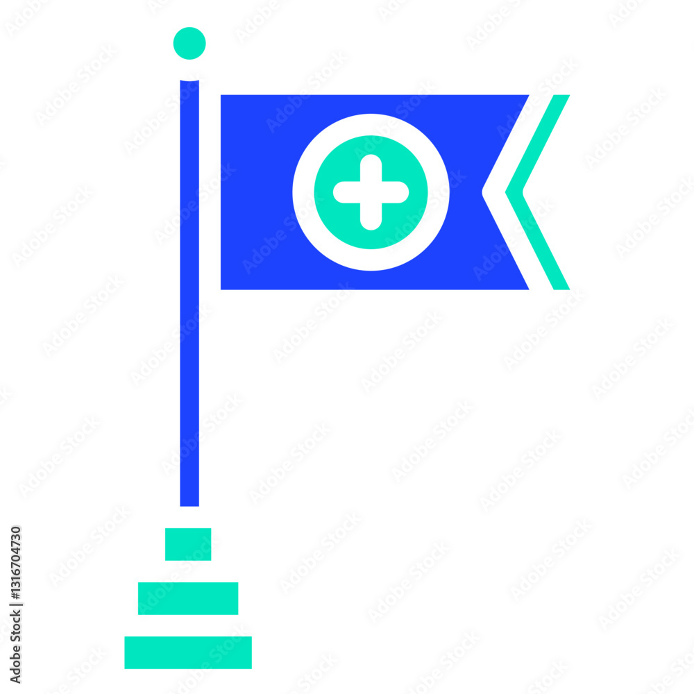 Obraz premium Medieval flag Vector Icon Design Illustration