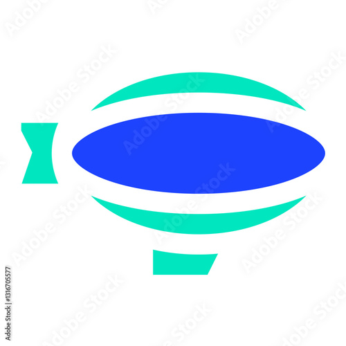 Flying Airship Vector Icon Design Illustration