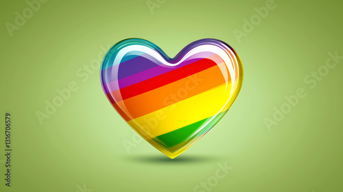 Free Download Celebrating pride with a rainbow heart symbol vibrant graphic design digital art - GFXLoad