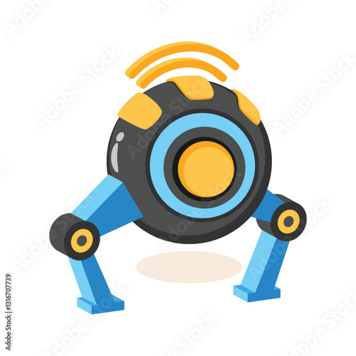 A modern yet handy 3d icon of smart robot