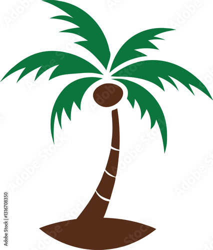palm coconut tree icon vector
