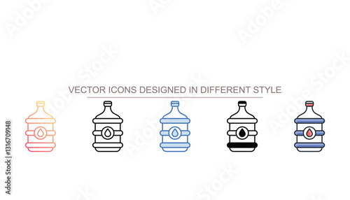 Gallon Water Battle icon design with white background stock illustration