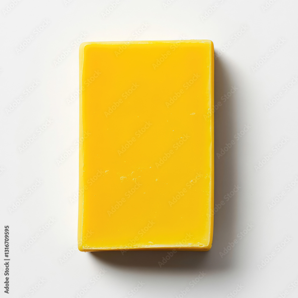 Bright Yellow Soap Bar Handmade Natural on white background Bright Yellow Soap Bar Handmade Natural on white background