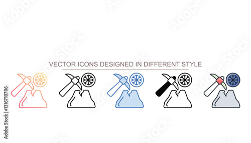 Ice Breaker icon design with white background stock illustration