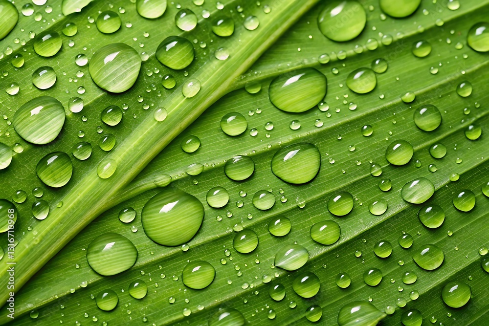 Vibrant green leaf with sparkling water droplets nature photography dew eco wet lush macro fresh Vibrant green leaf with sparkling water droplets nature photography dew eco wet lush macro fresh