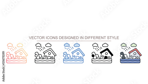 Flood icon design with white background stock illustration