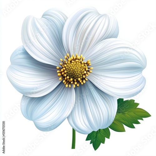 Graceful white flower flourishing among rich green leaves showcasing its delicate petals and natural splendor in nature