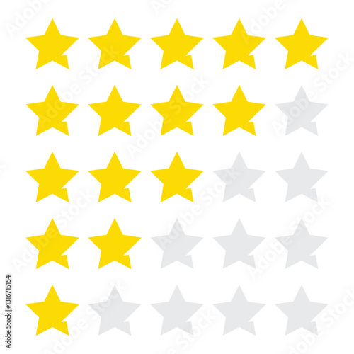 Rating Stars isolated On White Background
