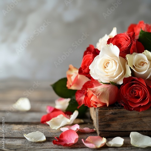 Bouquet arrangement indoor setting floral photography rustic table environment close-up view elegant nature concept