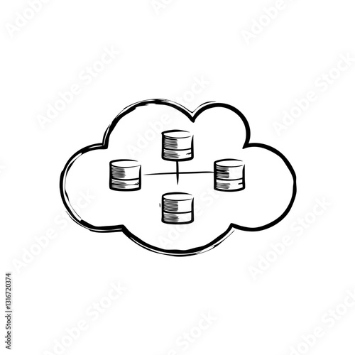 Cloud Database Icon for Tech Blogs, IT Presentations, and Web Hosting Services