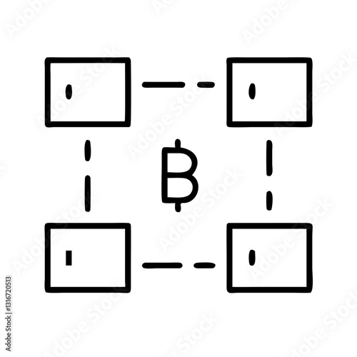 Blockchain Network Icon for Cryptocurrency Blogs, Financial Websites, and Tech Presentations