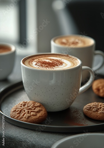 Warm Coffee With Cinnamon and Cookies in a Cozy Indoor Setting During Afternoon