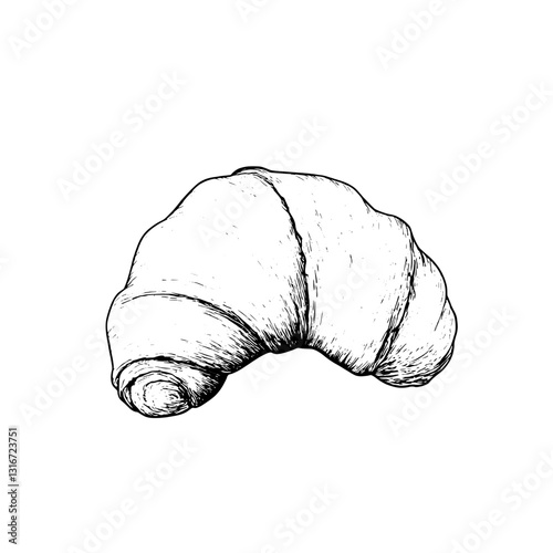 Delicate croissant resting on a surface, inviting taste and aroma amidst a charming cafe atmosphere