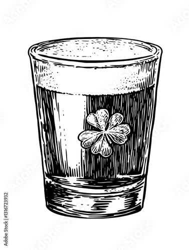 Refreshing drink served in a stylish glass with a delicate blossom design on a sunny afternoon