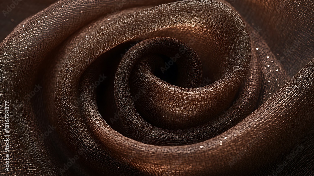 Swirling brown fabric texture close-up Swirling brown fabric texture close-up