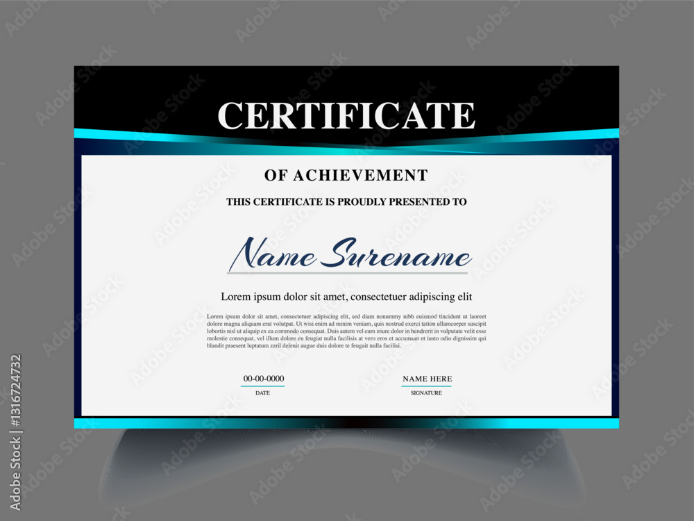 Fototapeta premium Professional unique modern Certificate design template