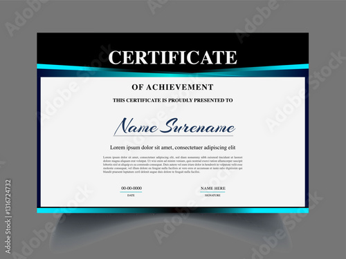 Professional unique modern Certificate design template