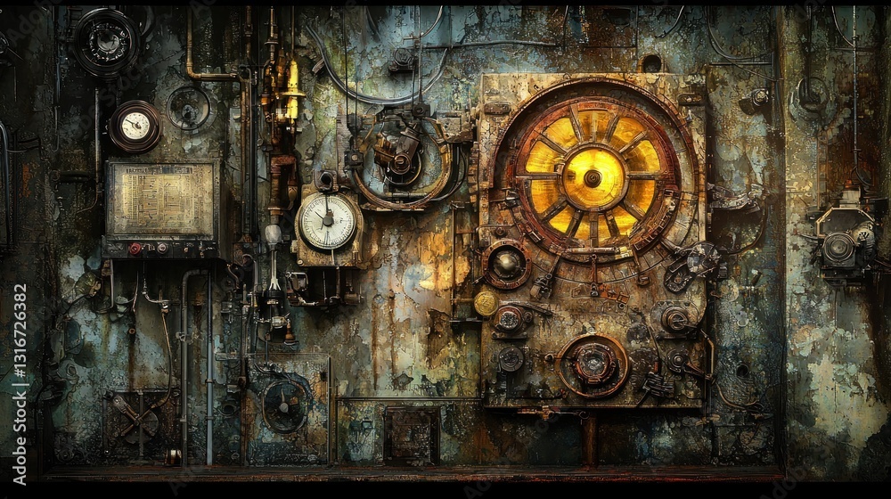 Fototapeta premium Steampunk Machinery: A Grunge Industrial Masterpiece