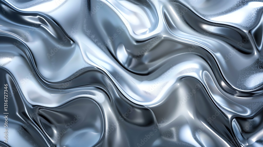 An abstract, swirling, metallic silver background. An abstract, swirling, metallic silver background.