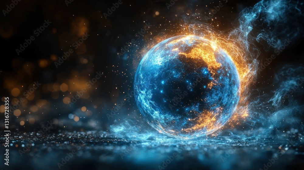 Fiery, icy celestial sphere Fiery, icy celestial sphere