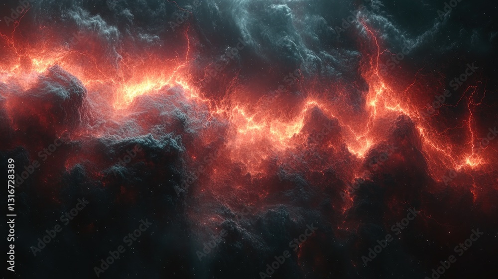 Fototapeta premium Fiery cosmic storm