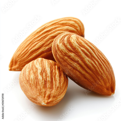 Almonds Health Benefits  Uses on white background