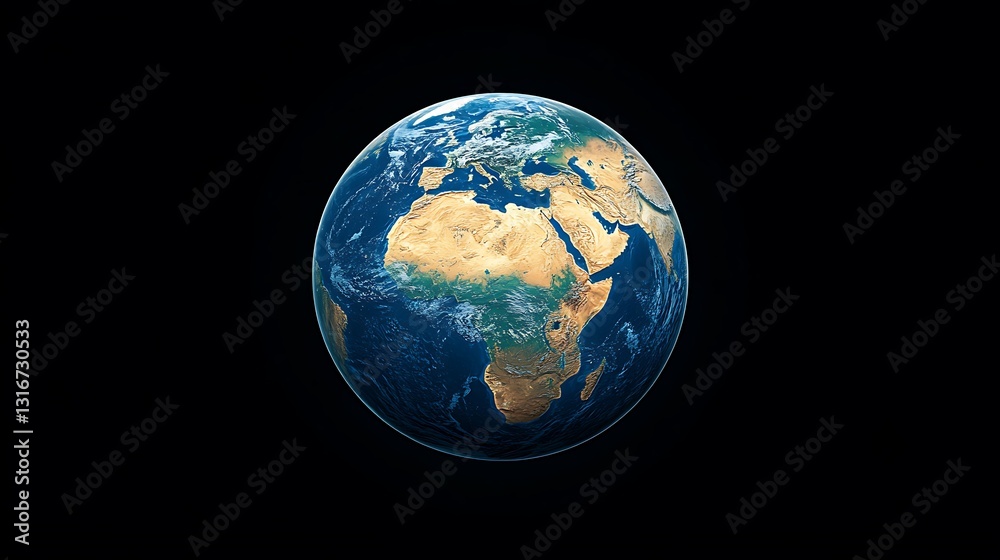 Earth from Space: A Detailed Digital Render AI Generated Earth from Space: A Detailed Digital Render AI Generated