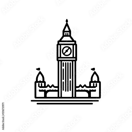 Iconic clock tower stands tall above the city with elegant lines and timeless design during a sunny day in London