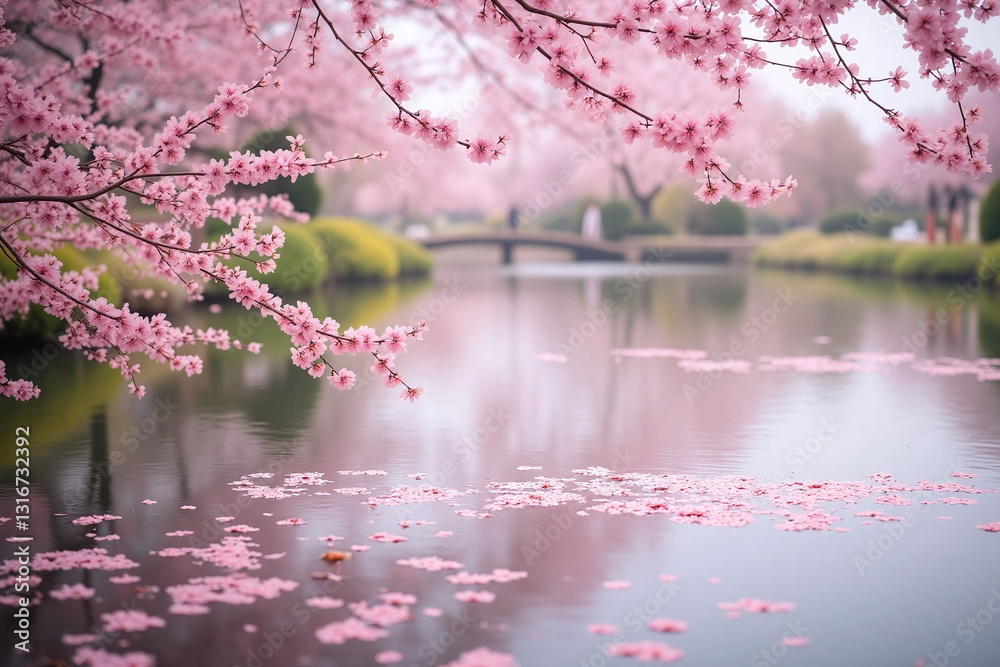 Fototapeta premium bunch of pink flowers that are in the water