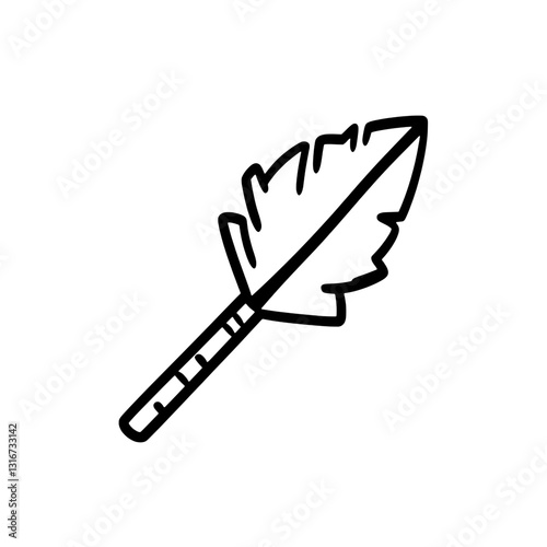 Creative depiction of a stylized feather with a minimalistic design highlighting its elegance and simplicity