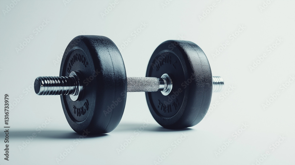 Naklejka premium Dumbbell on white background, Exercise Equipment, Weight Equipment, Dumbbells, Props, Home Training, Exercise, Exercise Equipment, Fitness