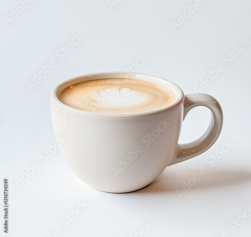 Creamy latte in a light-colored mug