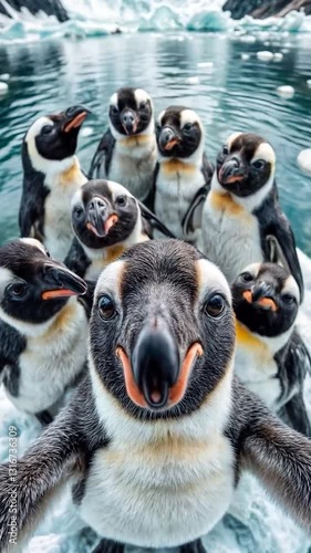 penguins selfie